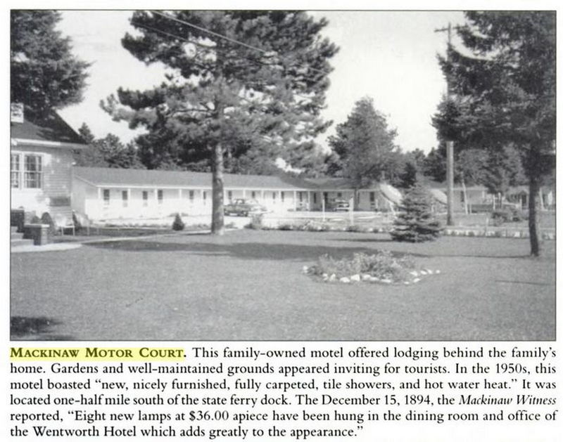 Mackinaw Motor Court - From Mackinaw City History Book (newer photo)
